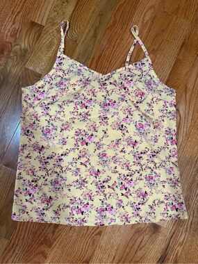 Floral Yellow Spaghetti Strap Camisole Top
